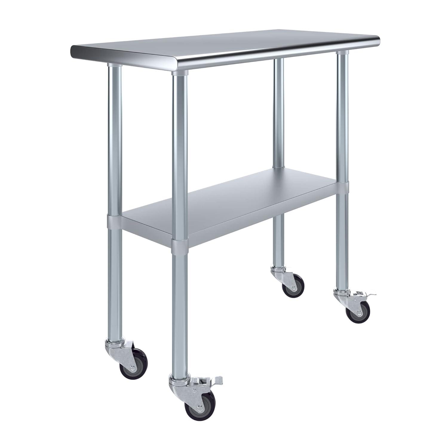 Amgood Stainless Steel Table With Wheels