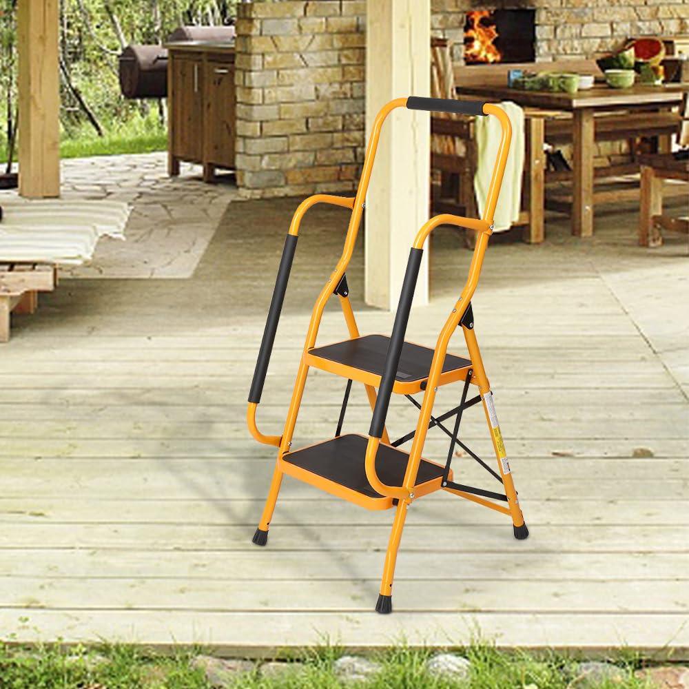 Ktaxon 3 Step Ladder, Portable Lightweight Step Stool, for Household, Office, Garage, Iron