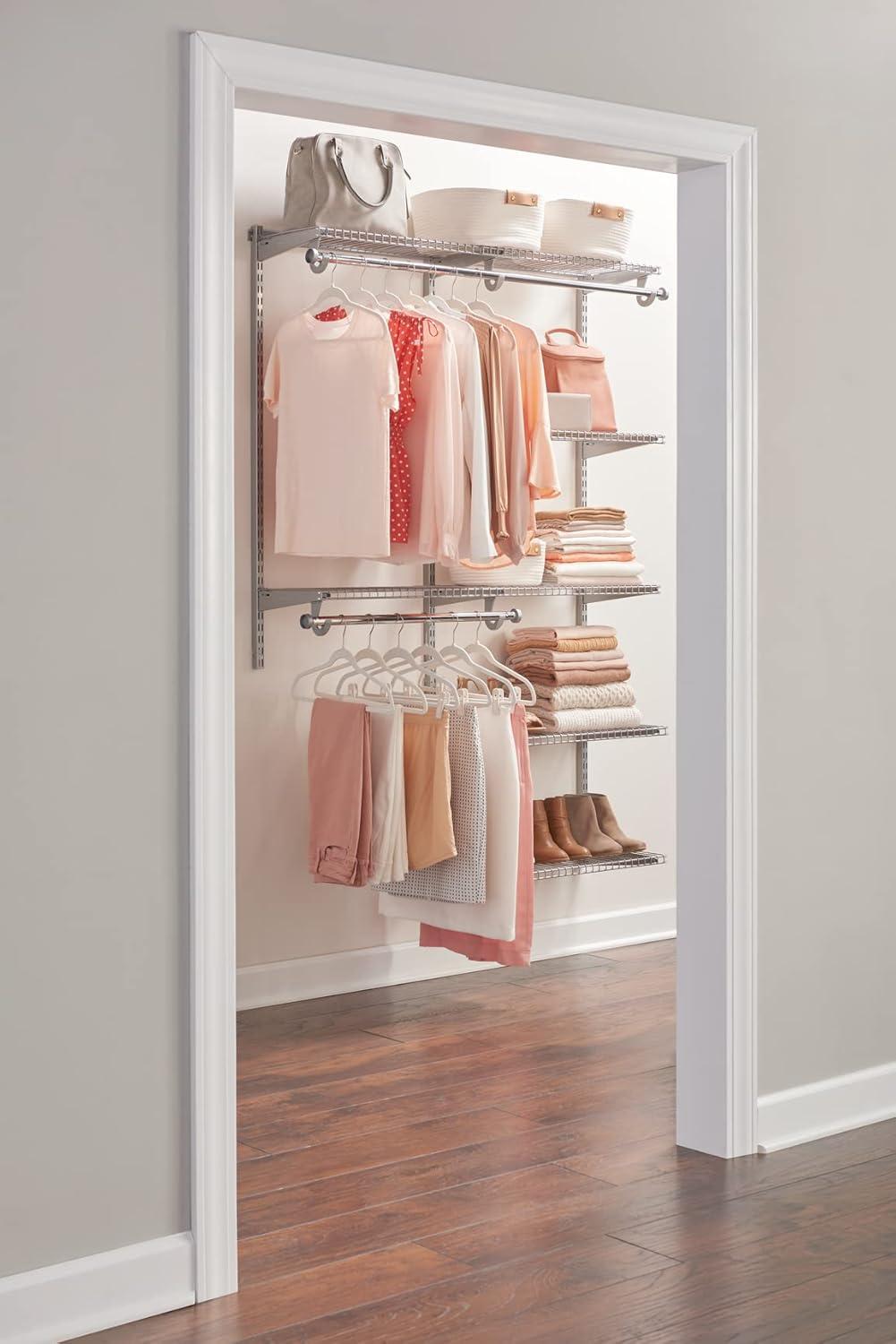 Satin Nickel 4-8ft Expandable Deluxe Closet Kit