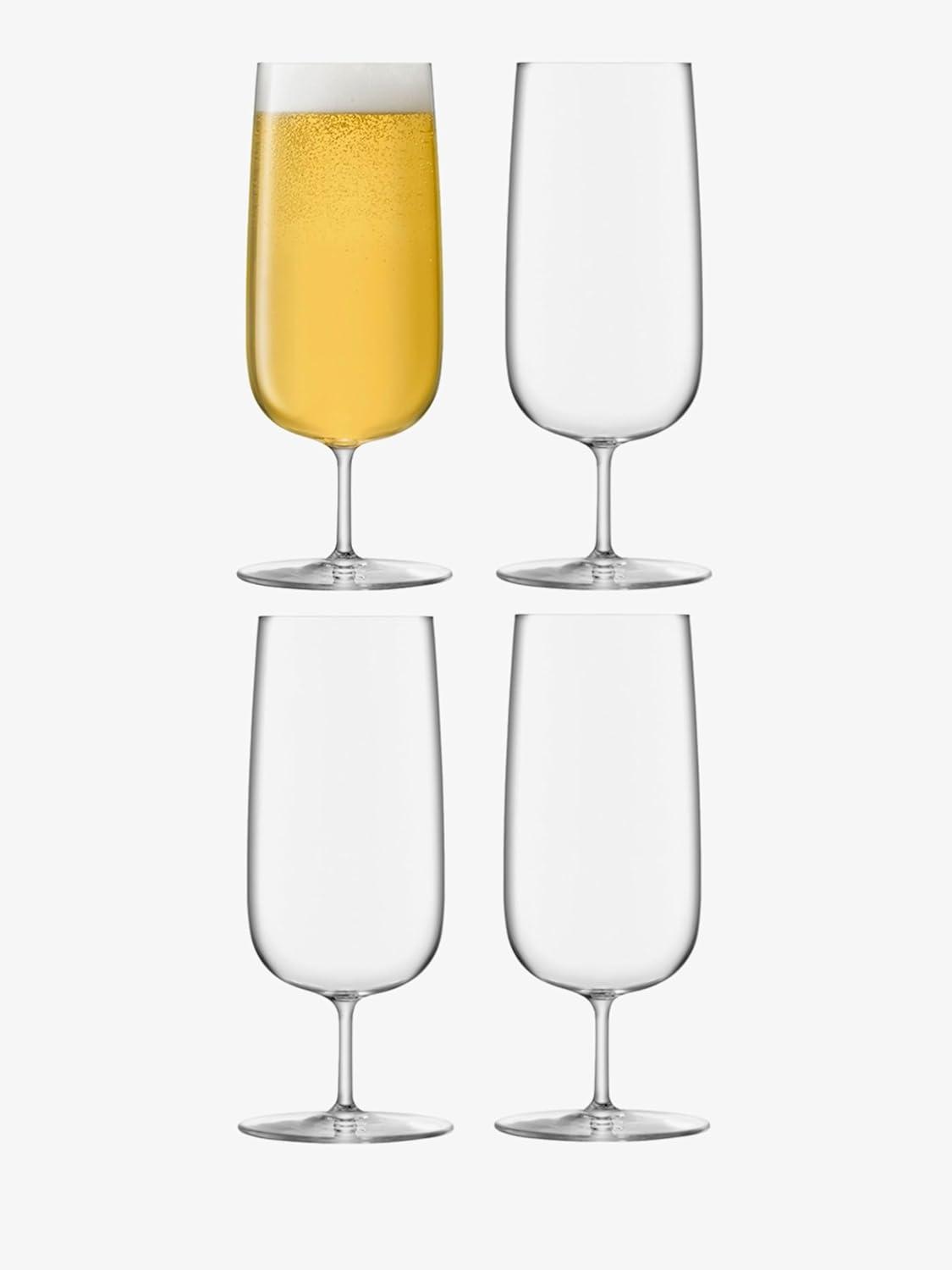 Clear Lead-Free Crystalline Pilsner Glass Set of 4