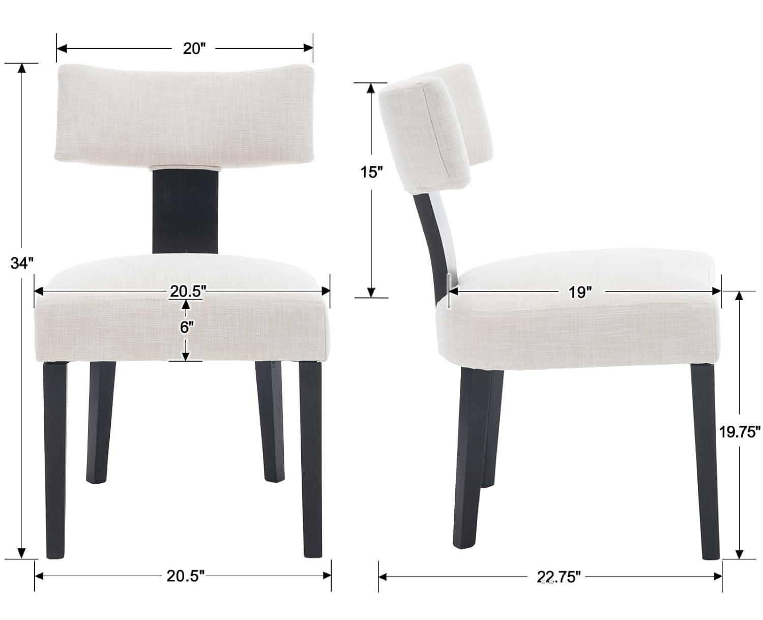 Gracie Oaks Inelda Mid Century Upholstered Dining Chairs Side Chairs Farmhouse Faux Leather Dining Chair with Wood Legs (Set of 2)