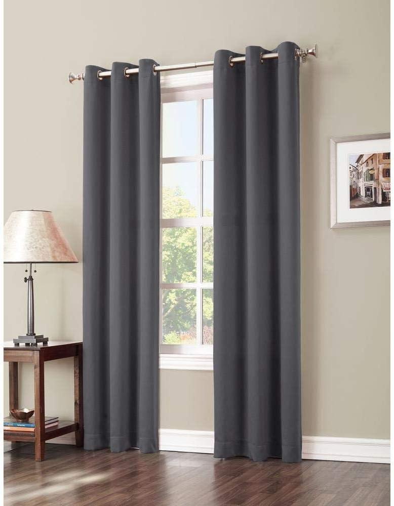 Sun Zero Nolan Energy Efficient Blackout Grommet Curtain Panel, 40"x63", Charcoal