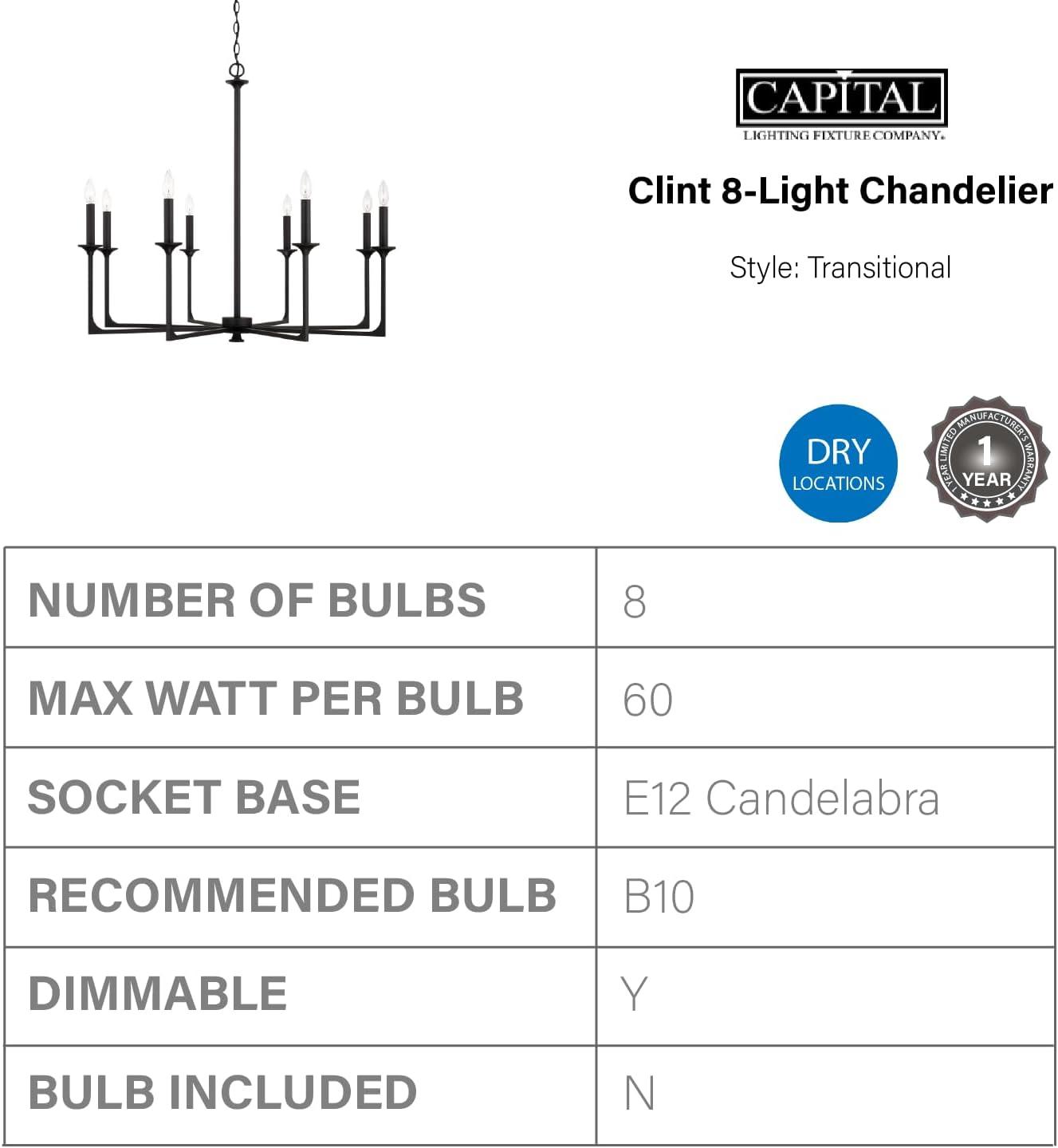 8 - Light Dimmable Classic / Traditional Chandelier