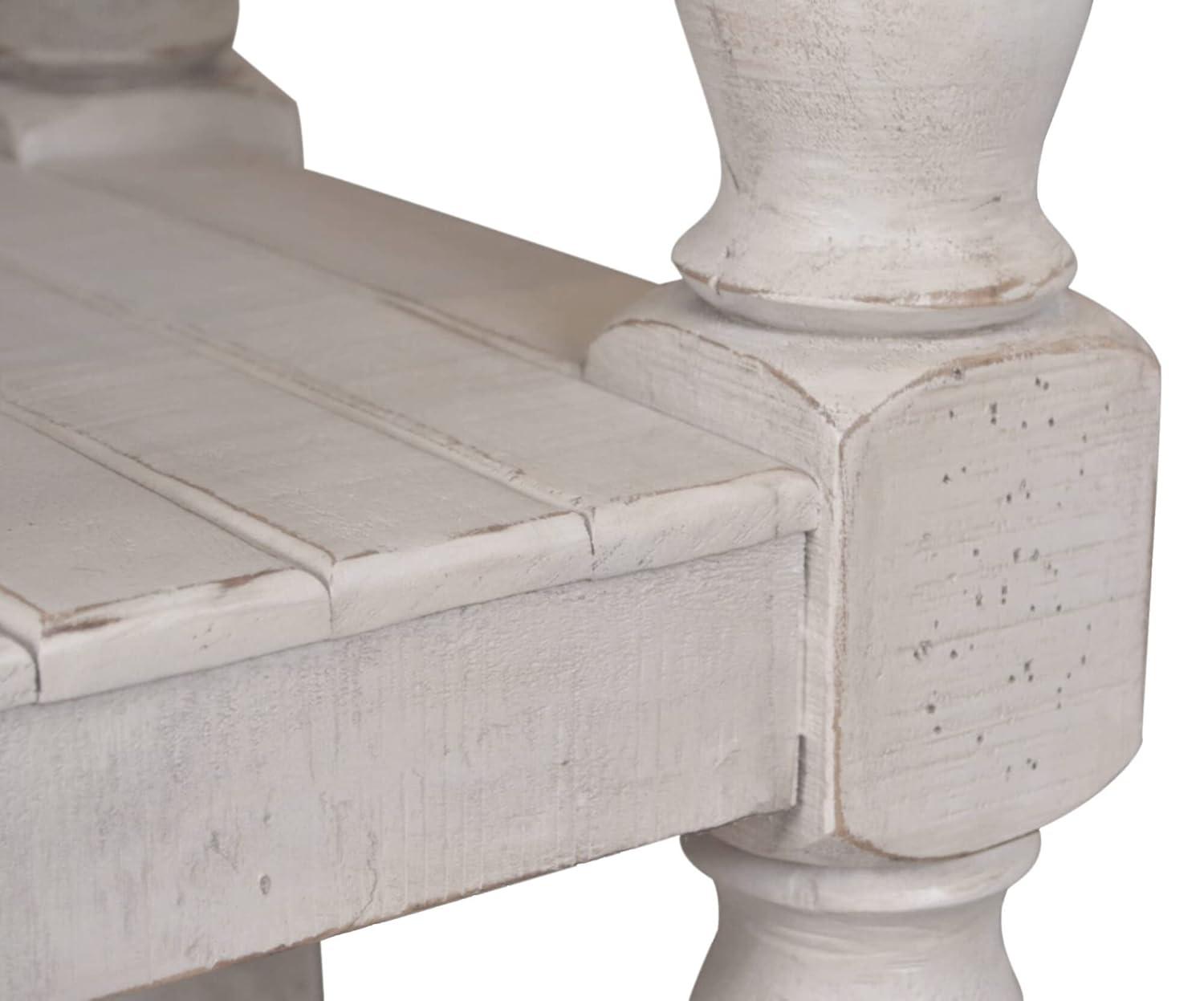 Sunset Trading Stowe Barn Door Console - Media Cabinet - TV Stand - Rustic White and Brown Solid Wood