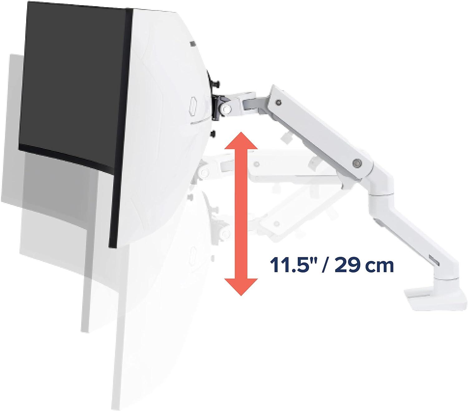 Ergotron HX Ultrawide Monitor Arm Desk Mount with HD Pivot Bright White