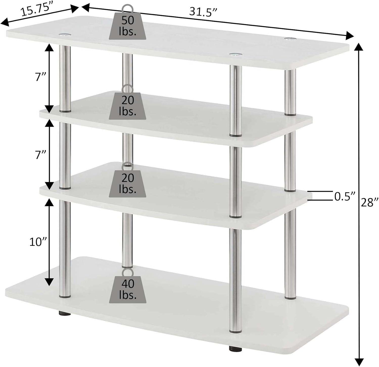 Convenience Concepts Designs2Go No Tools Highboy TV Stand, White