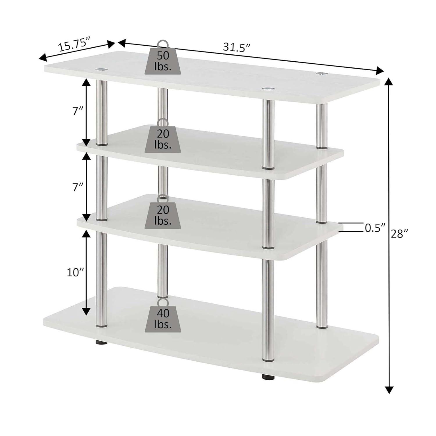 Convenience Concepts Designs2Go No Tools Highboy TV Stand, White