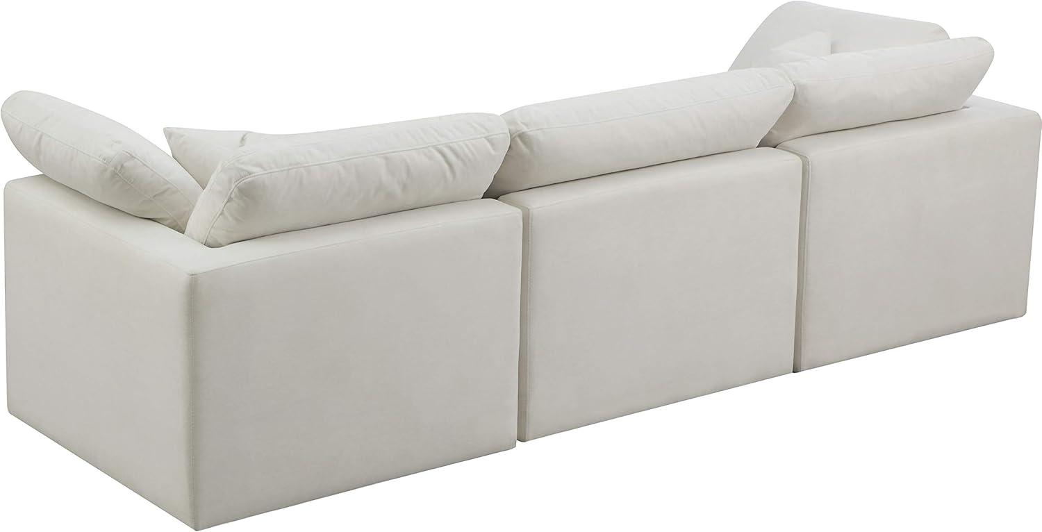 Meridian Furniture Plush Standard Cream Velvet Modular Sofa