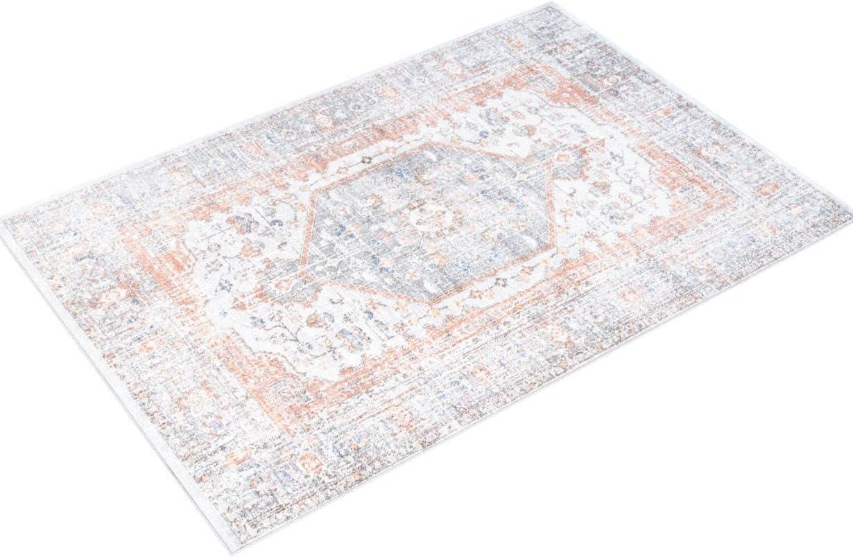 Nuloom Jacquie Medallion 7x9 Indoor Area Rug for Living Room Bedroom Dining Room Kitchen, Silver/Ivory