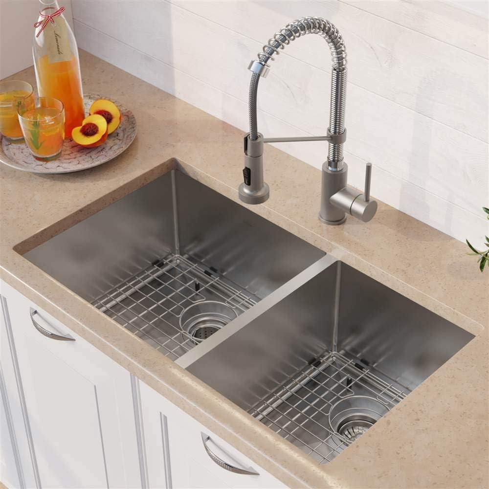 KRAUS Standart PRO™ Undermount 60/40 Double Bowl 16 Gauge Stainless Steel Kitchen Sink