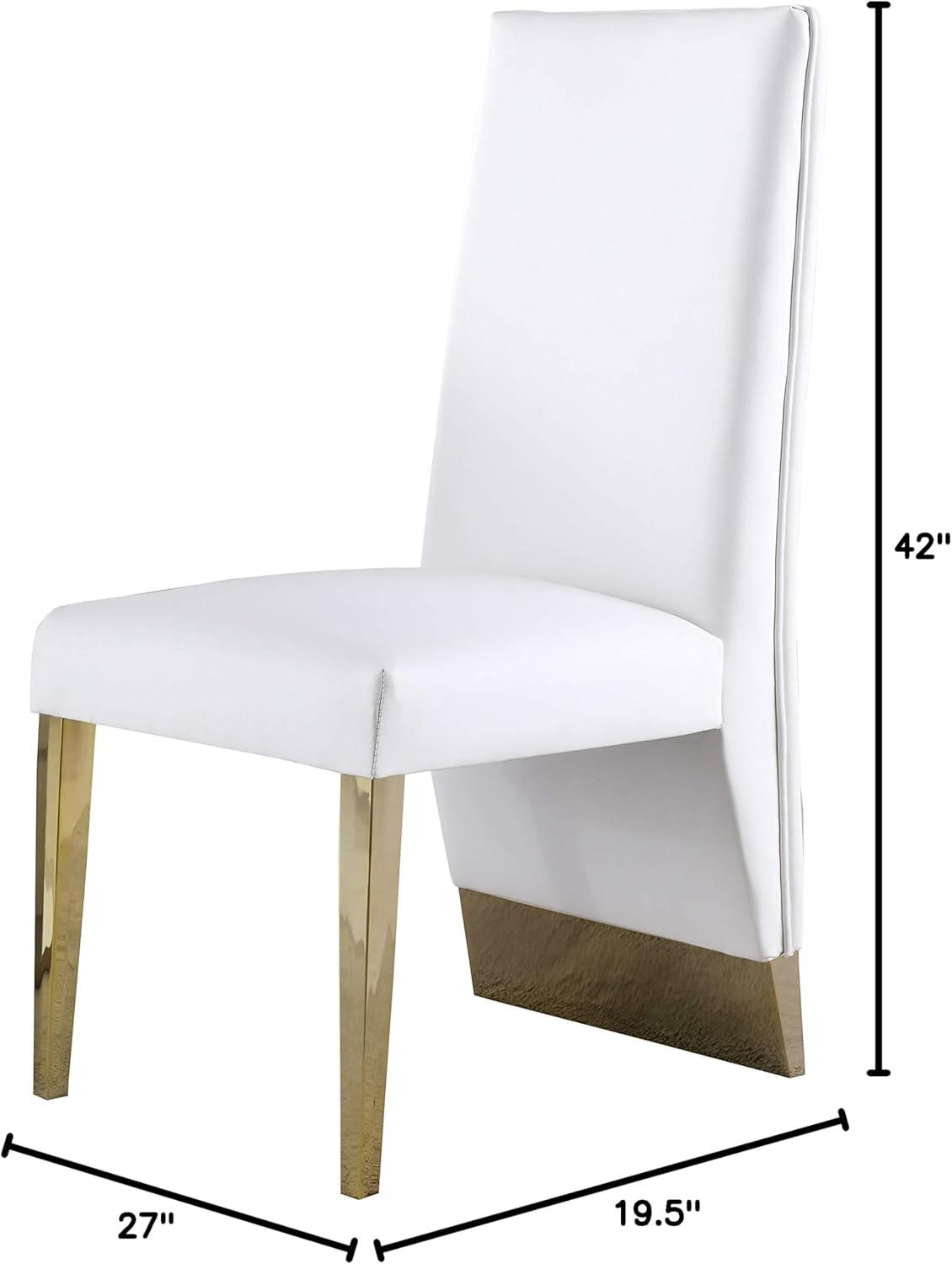 Meridian Furniture Porsha 19"H Vegan Leather Dining Chair in White (Set of 2)