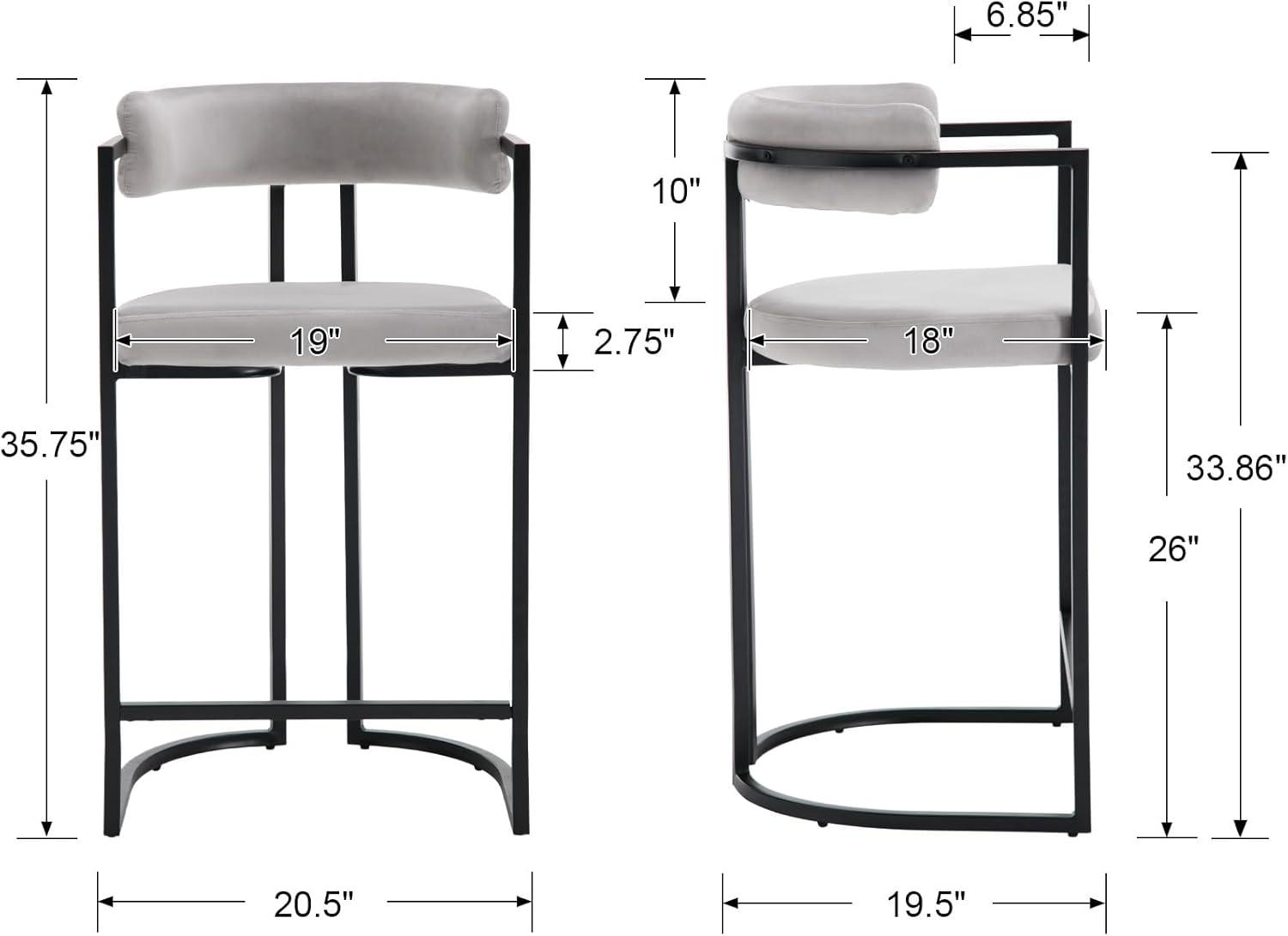 Modern Upholstered Hollow Bar Stool With Armrests And Footrests, Barrel High Bar Stools