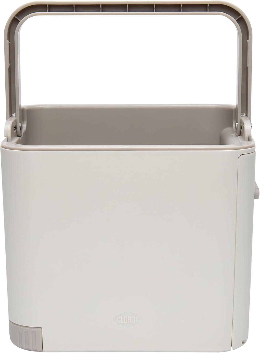 Clorox KeptClean Kitchen Sink Organizer – Space-Saving Organization of Dish Soap, Scrub Brushes, and Dish Towels, Fold-Down Shelf for Sponges and Jewelry, Drainage Tray – Steel