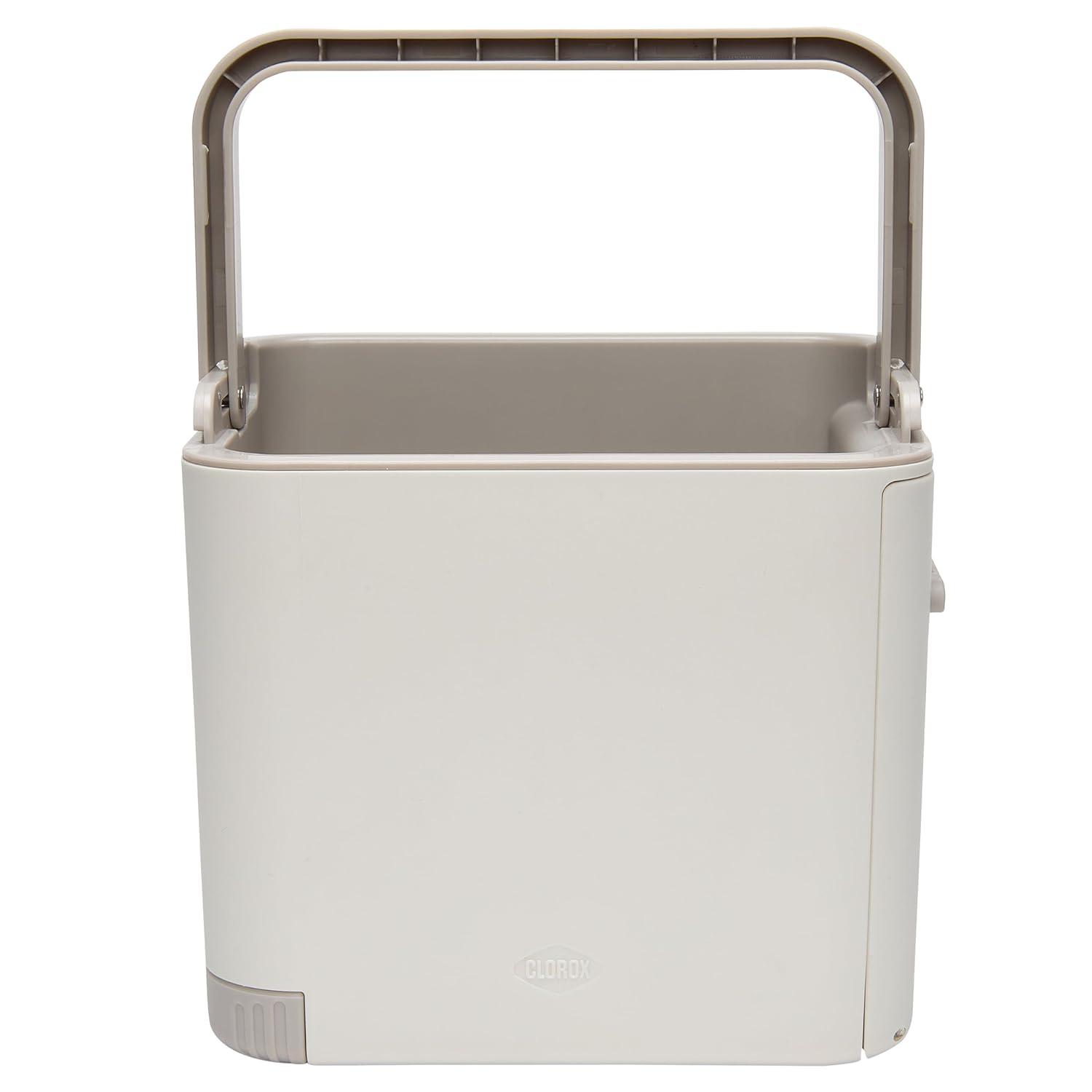 Clorox KeptClean Kitchen Sink Organizer – Space-Saving Organization of Dish Soap, Scrub Brushes, and Dish Towels, Fold-Down Shelf for Sponges and Jewelry, Drainage Tray – Steel