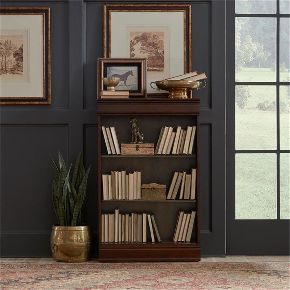 Brayton Manor Dark Brown Adjustable 48 Inch Traditional Bookcase