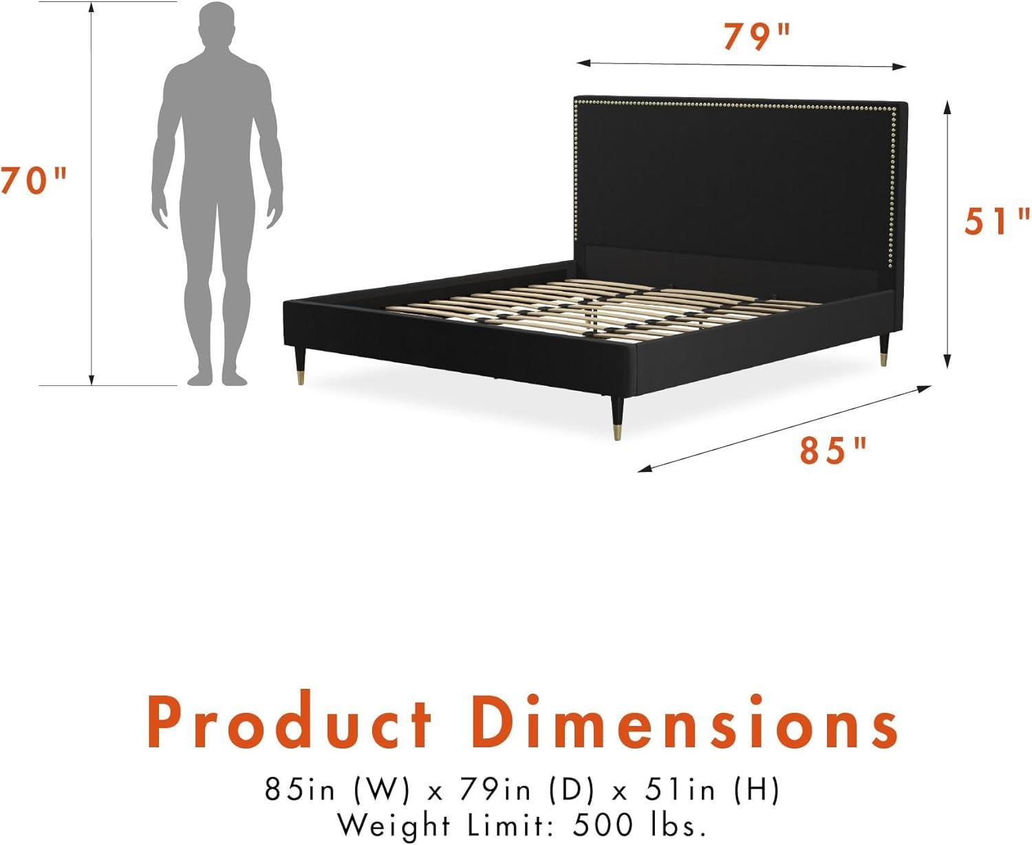 Audrey Upholstered Low Profile Platform Bed