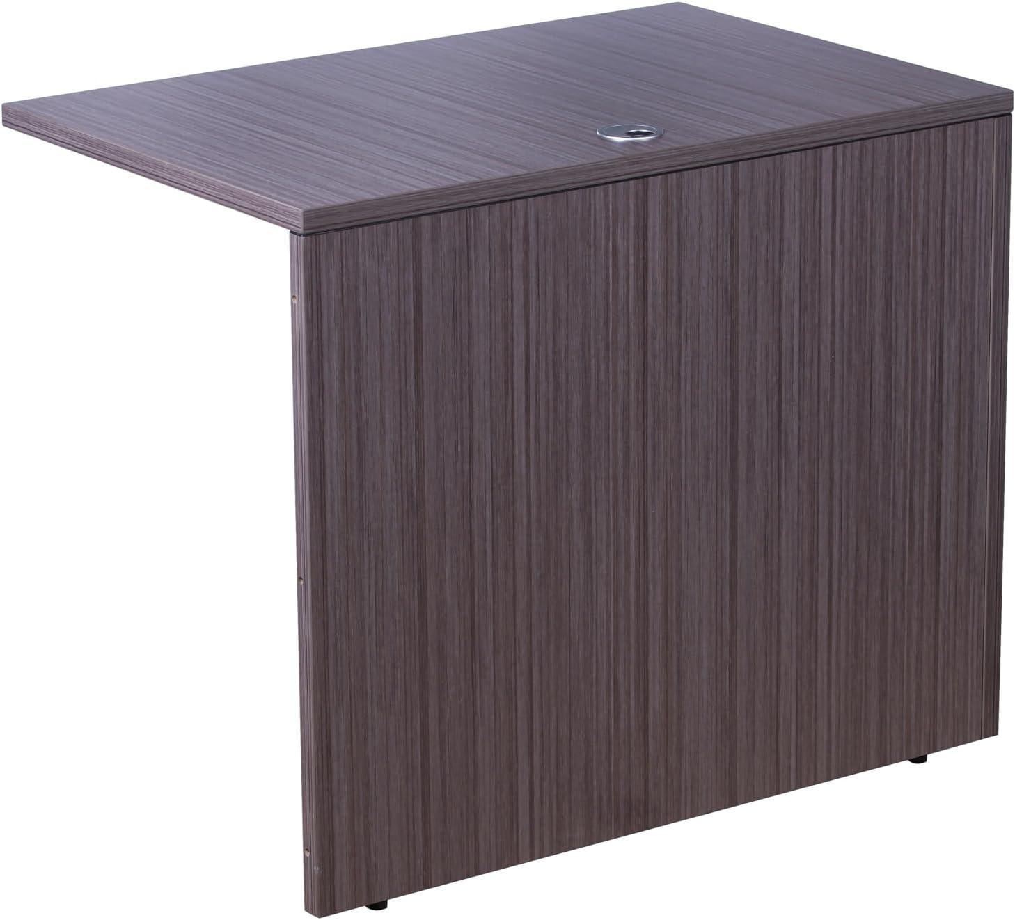 Boss Office Products Holland Series Executive U-Shaped Desk With File Storage Pedestal And Hutch, Driftwood