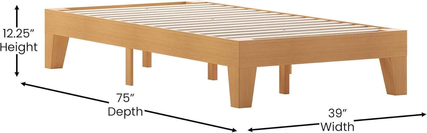 Flash Furniture Evelyn Solid Wood Platform Bed with Wooden Support Slats, No Box Spring Required