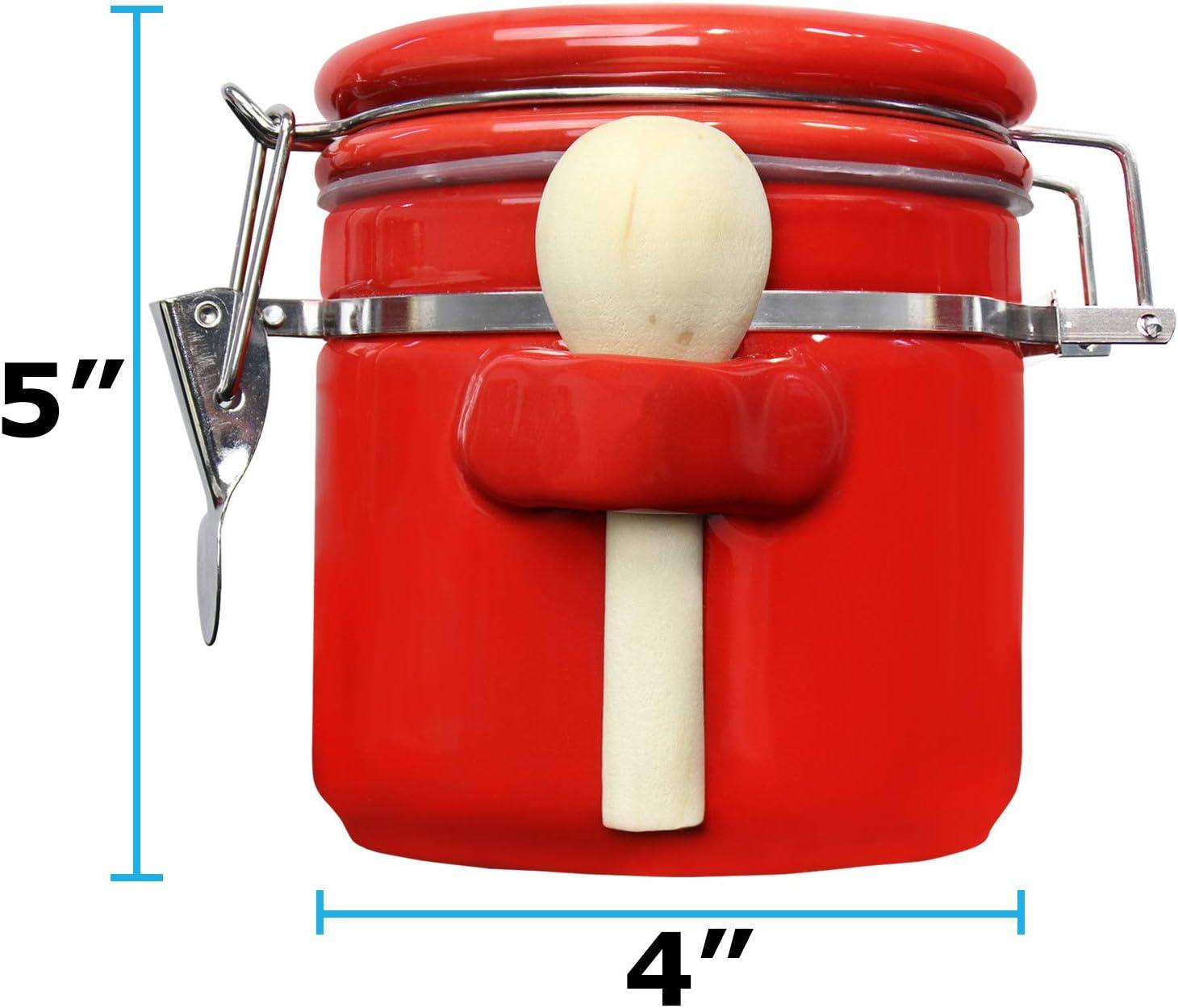 SMALL 25OZ  RED CERAMIC CANISTER