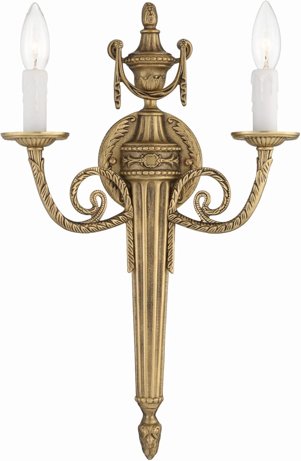 Crystorama Lighting Cast Brass Wall Mount 2 - Light Sconce in  Matte Brass