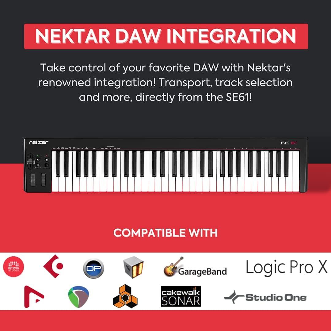 Nektar SE61 Black Full-Size USB MIDI Controller Keyboard