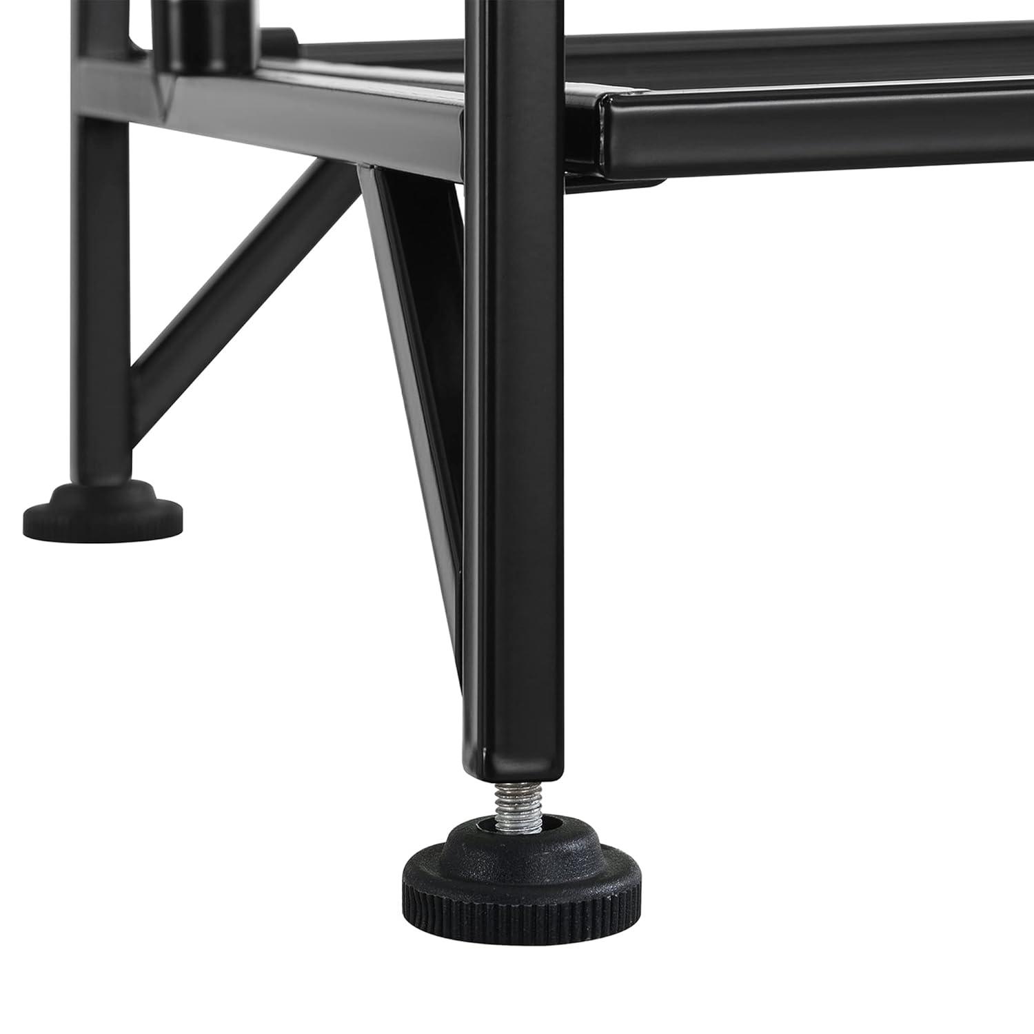 Convenience Concepts 3-Tier Corner Folding Metal Corner Shelf, Black