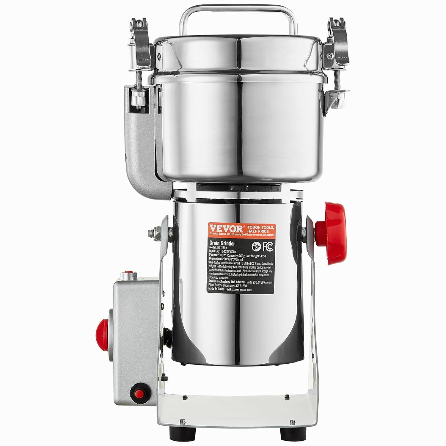 VEVOR 750g Commercial Spice Grinder Electric Grain Mill Grinder High Speed