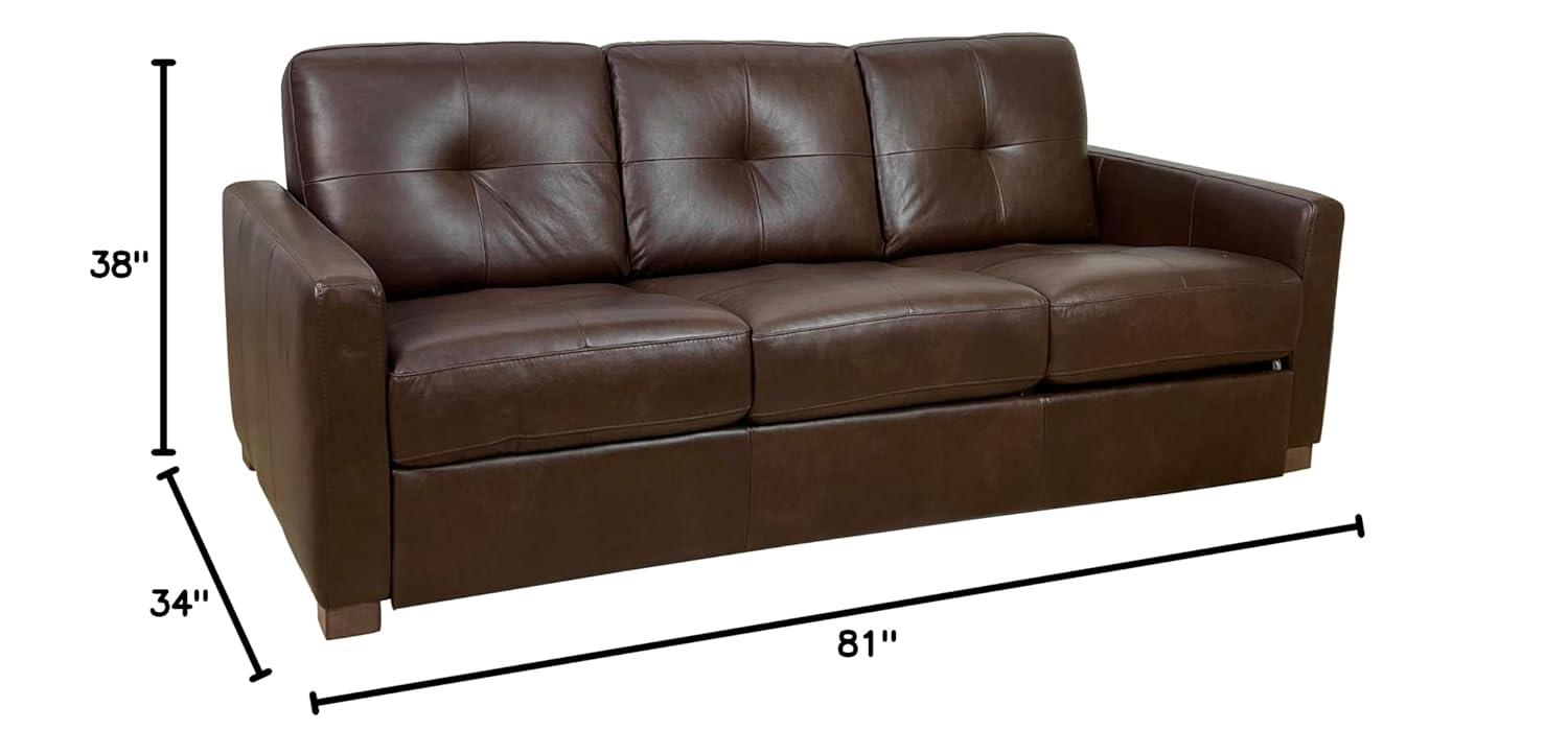 A&J Homes Studio 80.6'' Leather Sleeper Sofa