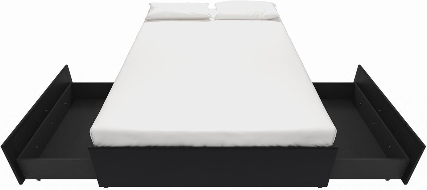 DHP Maven Platform Bed with Storage, Queen, Black Faux Leather