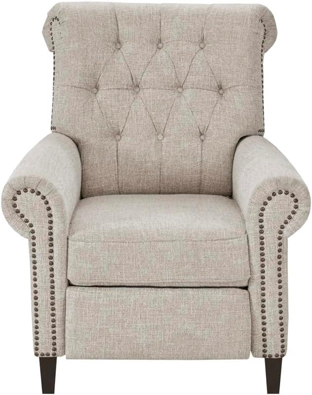 Madison Park Zak Recliner Chair Cream : Polyester Upholstery, Wood Legs, Foam Fill, Spot Clean