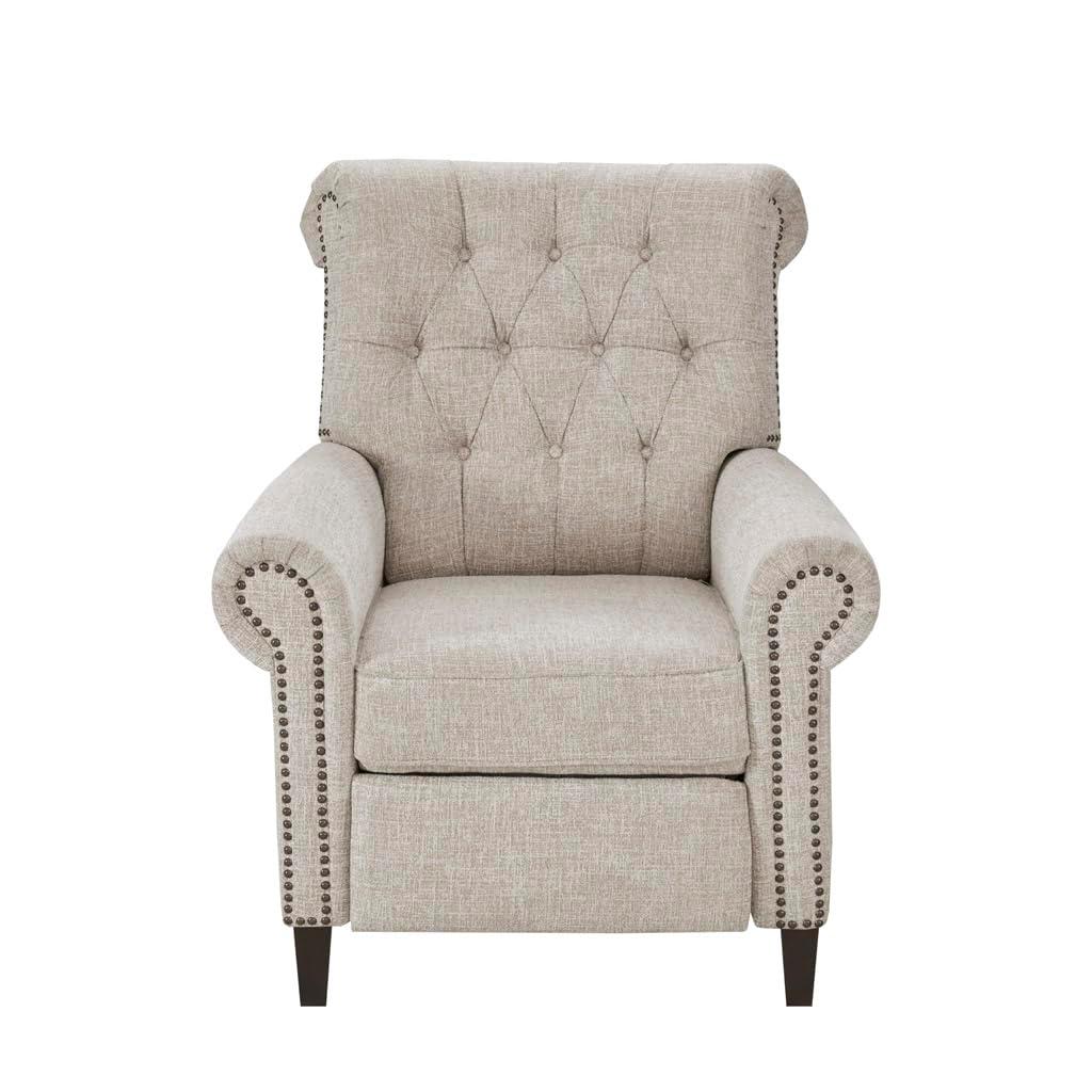 Madison Park Zak Recliner Chair Cream : Polyester Upholstery, Wood Legs, Foam Fill, Spot Clean