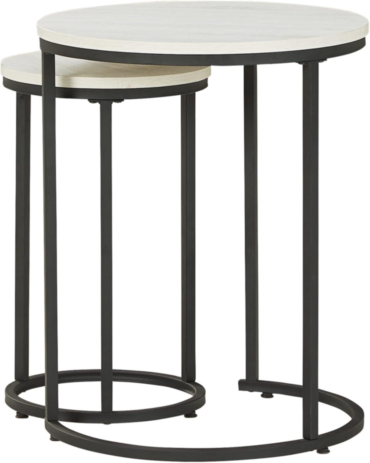 Signature Design by Ashley Casual Briarsboro Accent Table (Set of 2) White/Black