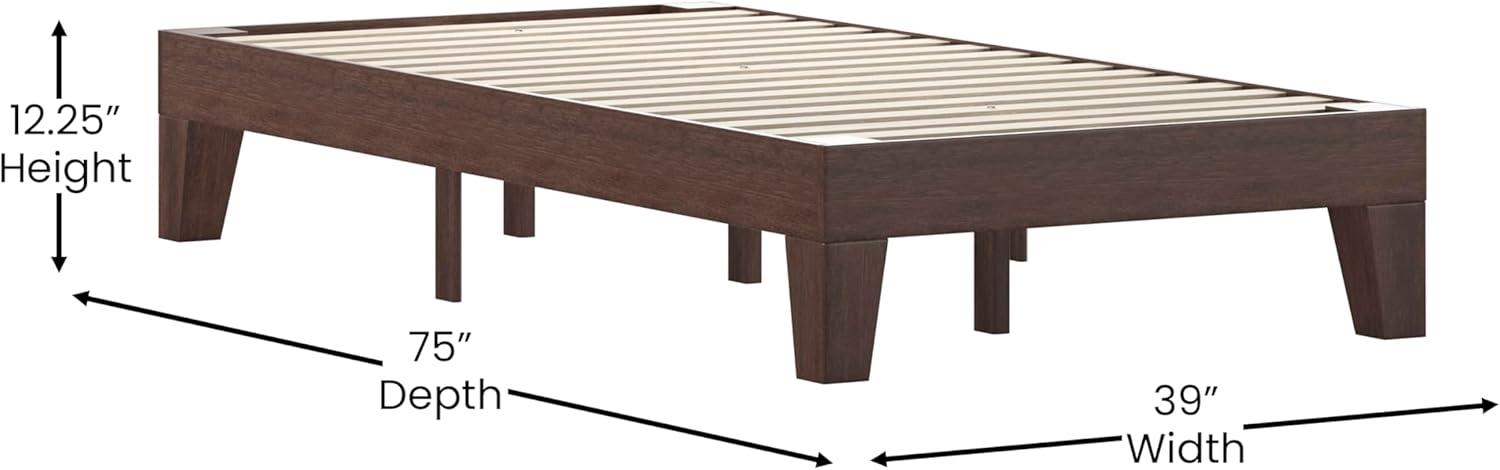 Flash Furniture Evelyn Solid Wood Platform Bed with Wooden Support Slats, No Box Spring Required