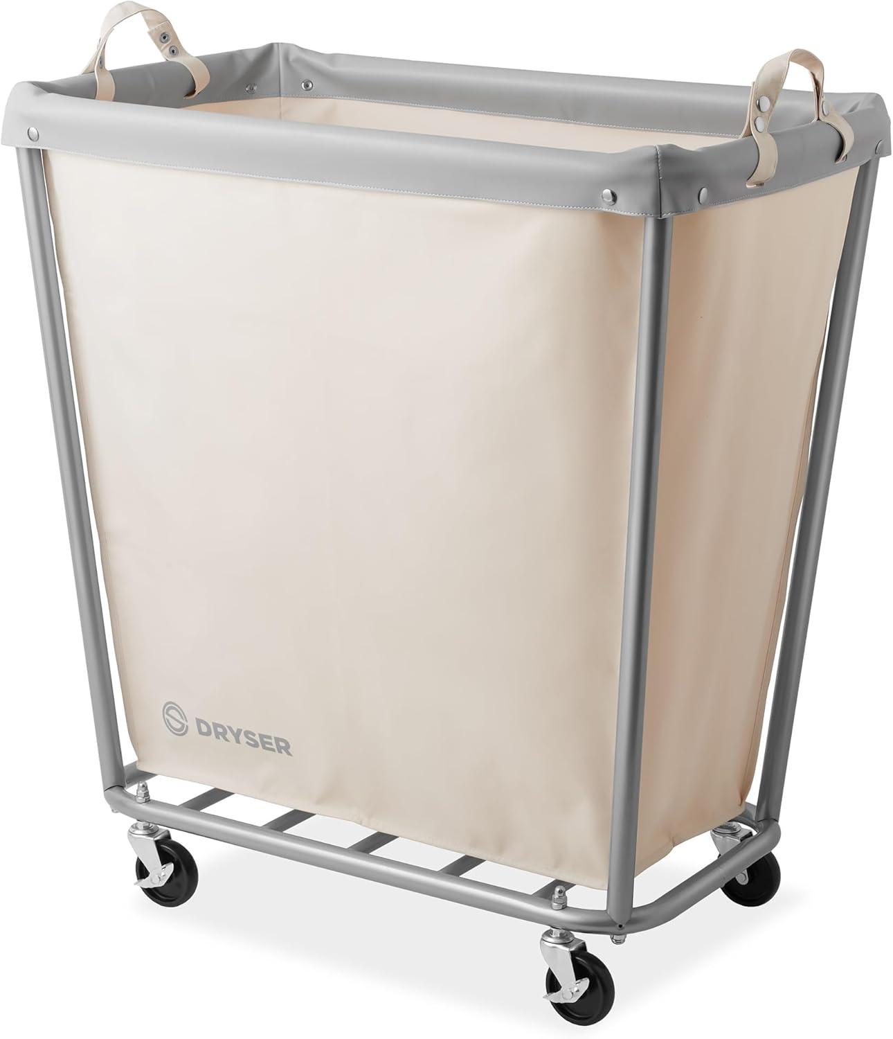 Metal Free Standing Laundry Cart with Wheels