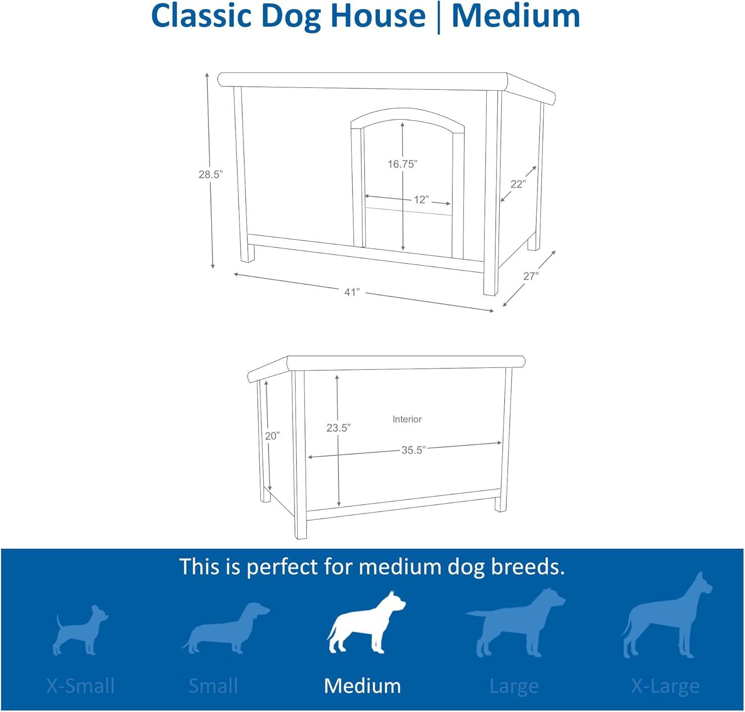 TRIXIE TRIXIE natura Classic Dog House, Flat Hinged Roof, Adjustable Legs, Elevated Pet Shelter