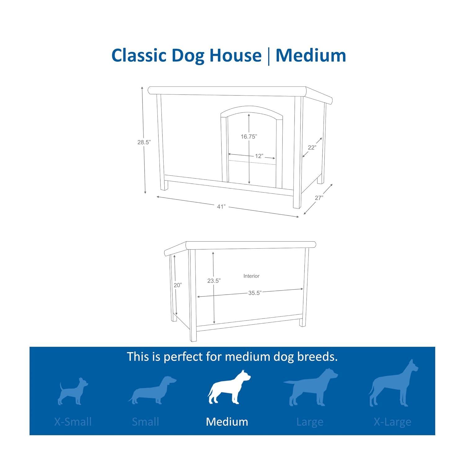 TRIXIE TRIXIE natura Classic Dog House, Flat Hinged Roof, Adjustable Legs, Elevated Pet Shelter