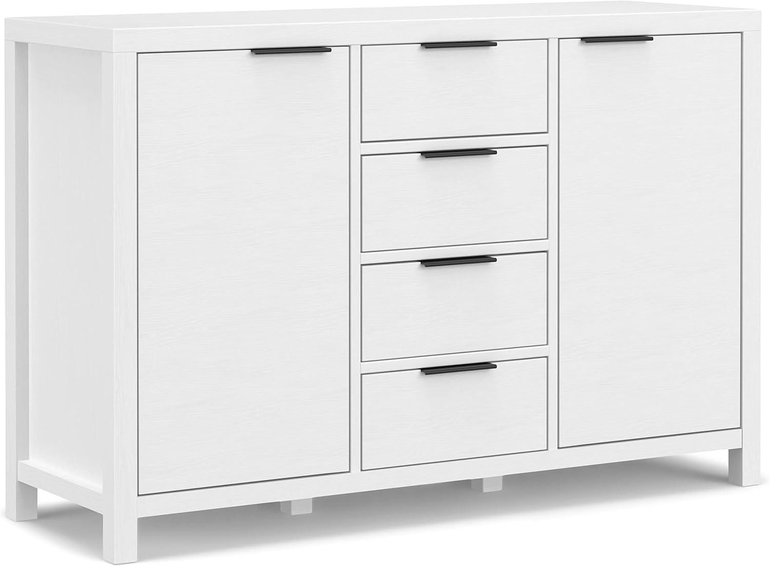 Hollander White Solid Wood Adjustable Sideboard Buffet