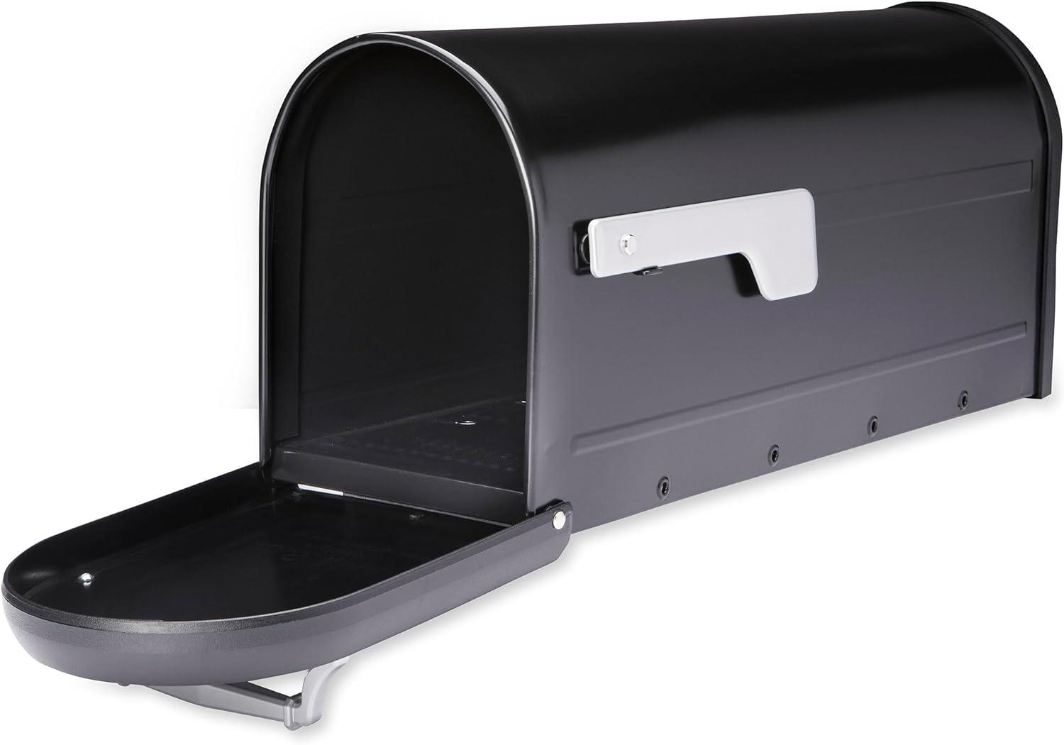 Chadwick Post Mount Mailbox Black with Nickel Flag