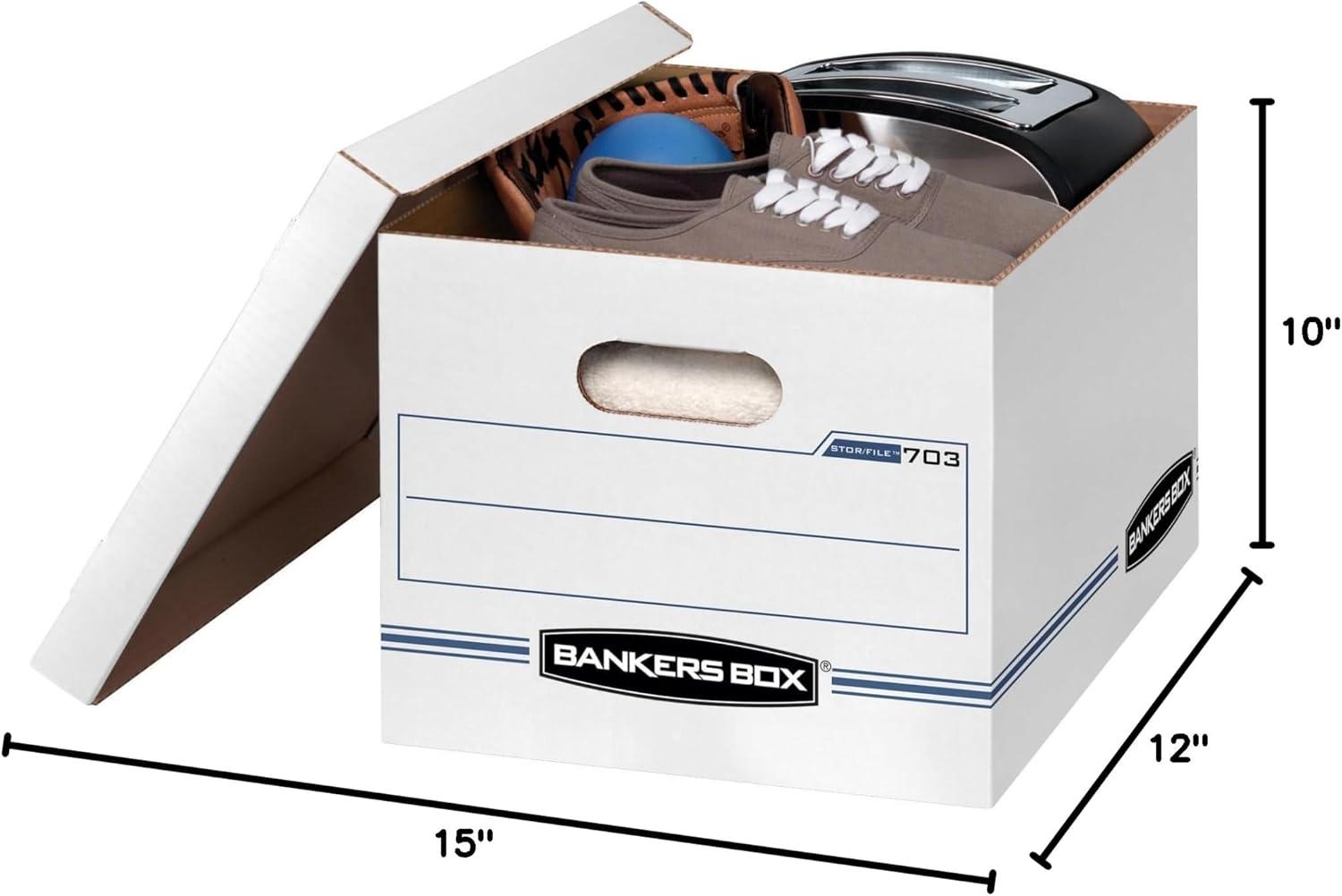 White Paper Storage Box with Lift-Off Lid, 15 x 12 x 10 Inches