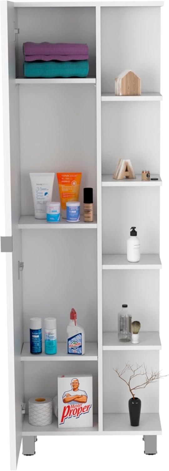 Urano Bathroom Storage Cabinet Organizer with Door and 9 Shelves