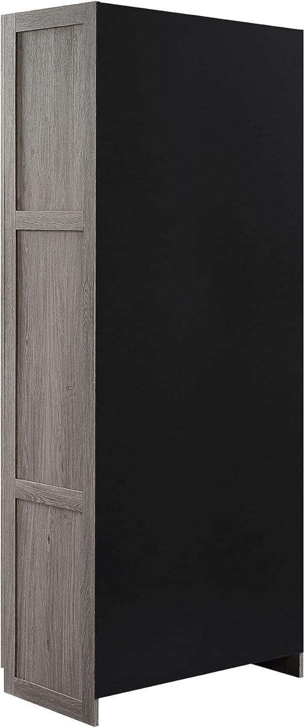 Hopkins Modern 4 Shelf Storage Closet Gray - Manhattan Comfort: MDF Wooden, 2-Door, Divided Storage Cabinet