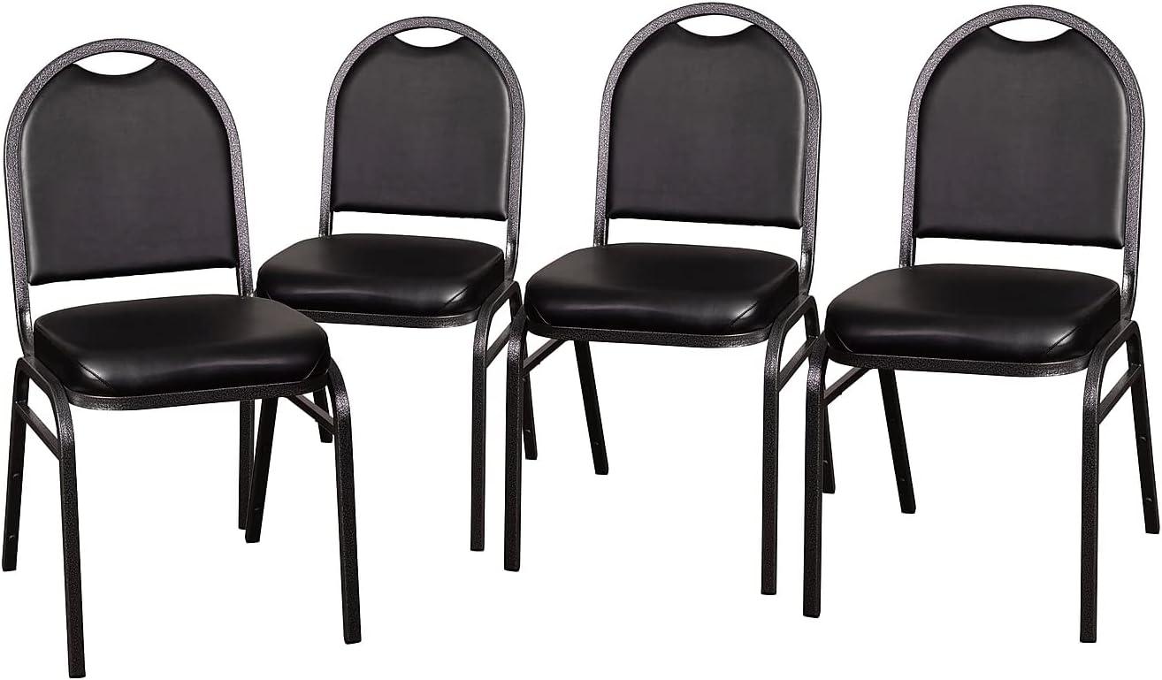 Commercial Dome Back Stacking Banquet Chairs with Metal Frames