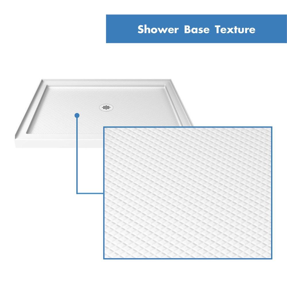 DreamLine Flex 32" x 76.75" Square Pivot Shower Enclosure with Base Included DL-6217C-04CL