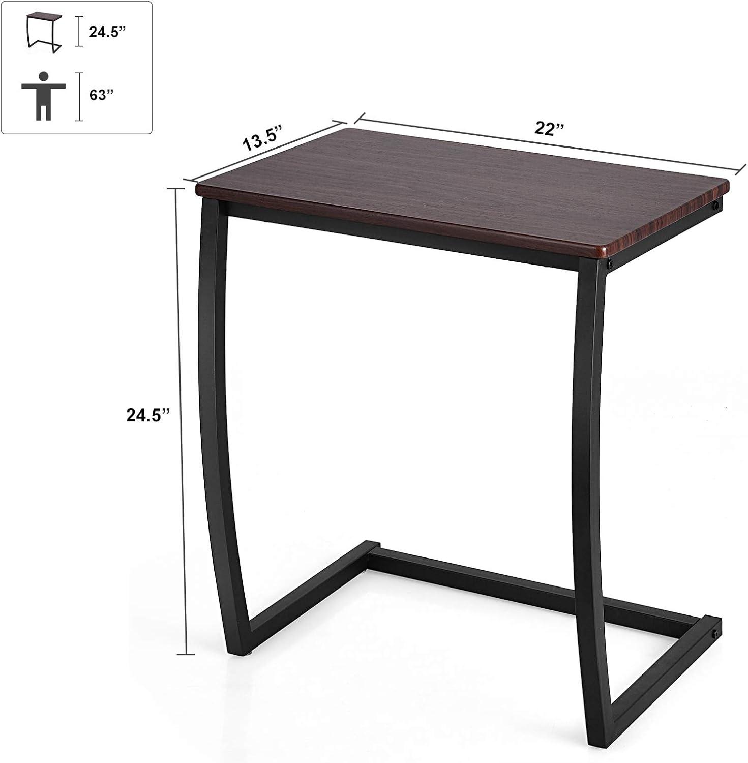 Canddidliike Steel Frame C-shaped Sofa Side End Table-Coffee, End Table for Bedroom Living Room