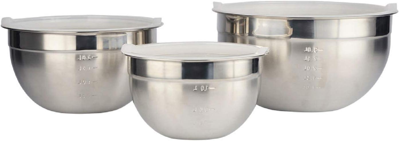 6 Piece Stainless Steel Mixing Bowl Set with Lids