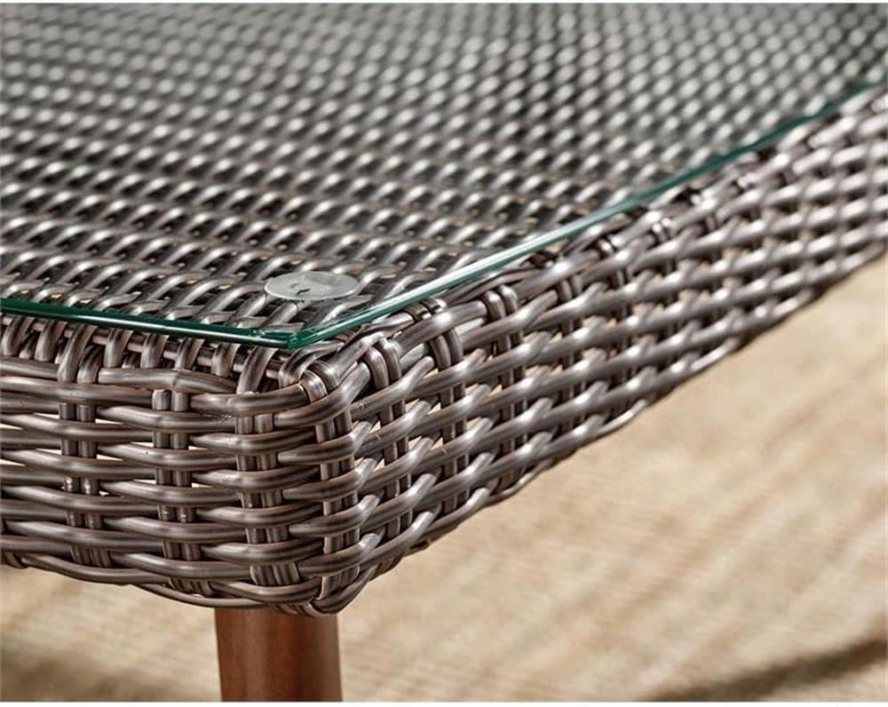 All-Weather Wicker Athens Outdoor Cocktail Table Brown - Alaterre Furniture