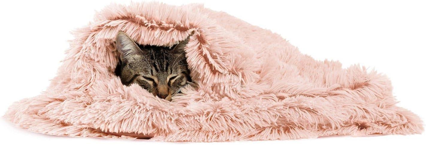 Cotton Candy Pink Shag Faux Fur Pet Blanket 30x40