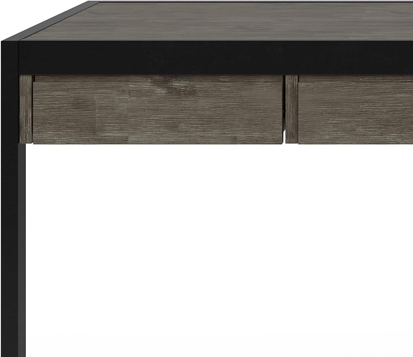 Simpli Home Erina Solid Acacia Wood Desk, Industrial Style with Keyboard Tray and 2 Drawers & Reviews | Wayfair