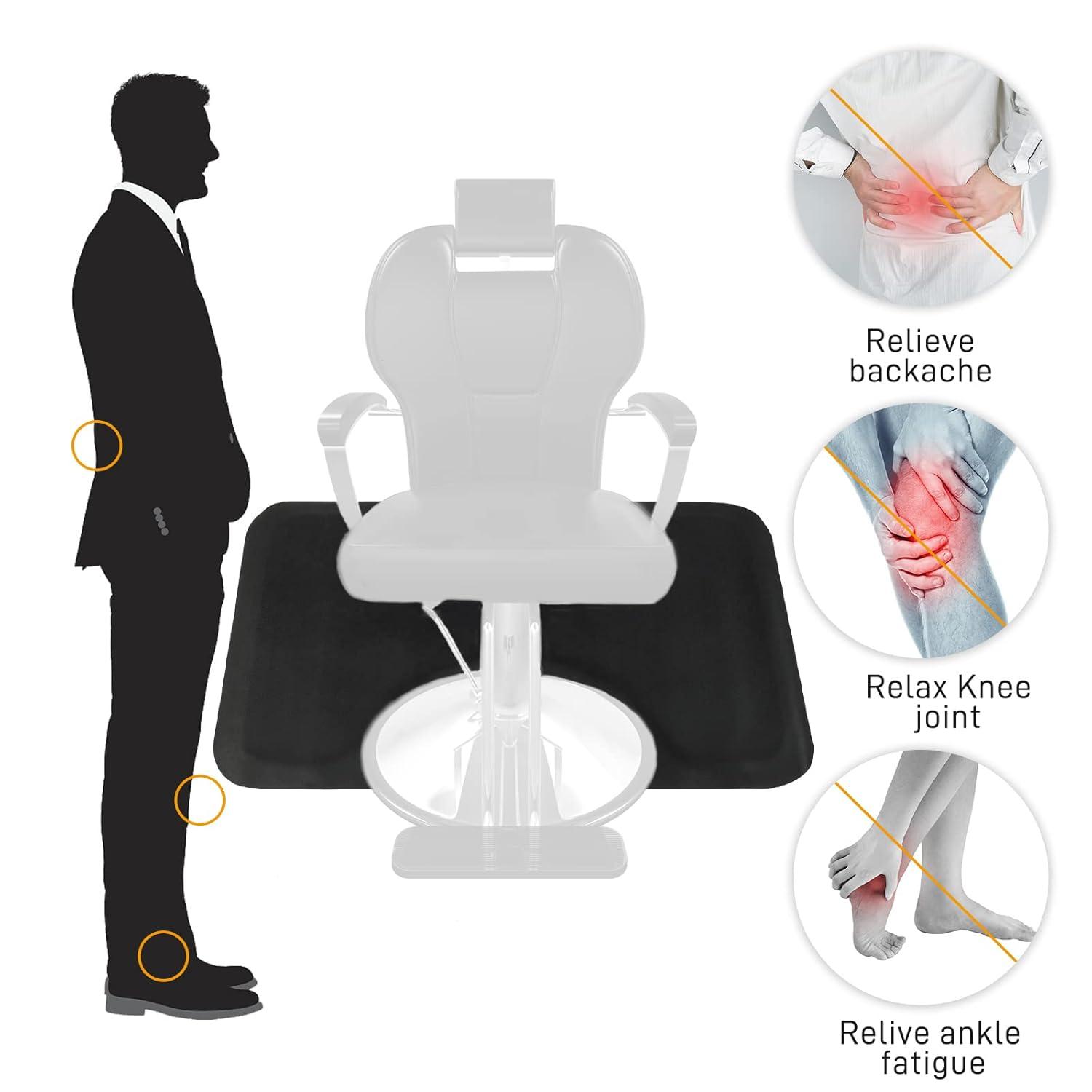 Goujxcy 3′x4.5′x1/2" Thick Anti Fatigue Salon Chair Mat for Hair Stylist, Comfort Beauty Salon Floor Mats Hair Salon Chair Mat for Barbershop Beauty Styling Chair (Semi Circle 1)