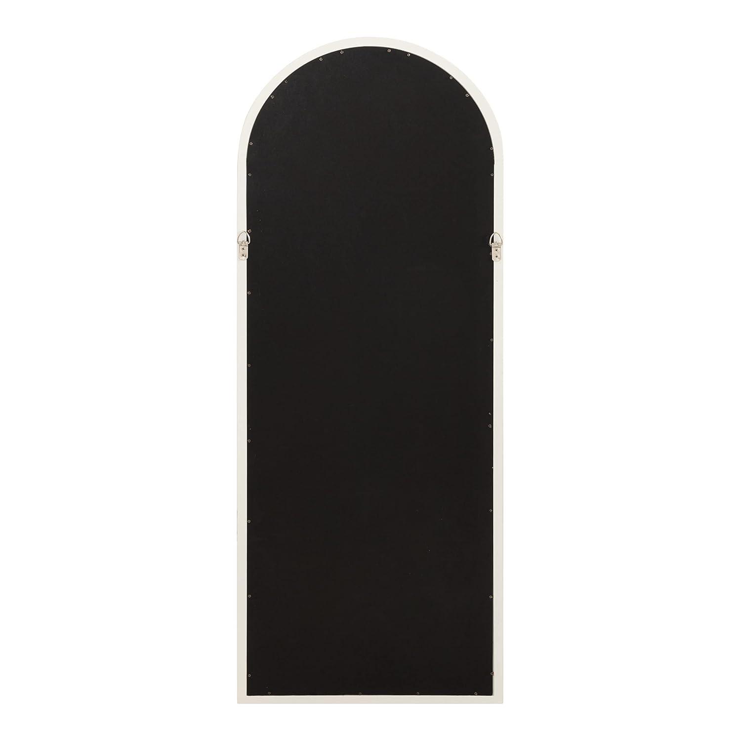 Kate and Laurel Gilcrest Arch Wood Windowpane Mirror, 18x47, White